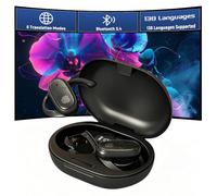 T29 AI Translation Earbuds Real Time, 138 Language Translator Earbuds, 6 Translation Modes, 300mAh, Bluetooth 5.4, 3-in-1 Translation Headphones Translating Device, for Travel Business Learning
