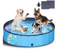 T2Y Dog Pool, 2026 Upgraded Dog Padding Pool, 5mm High-Strength PP Board, Quick to Set Up and Drainage Hole, 71" Thickened Bottom Foldable Padding Pools for X-Large Dogs-180x30CM (Blue)