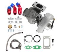 T3 T04E Universal Turbo Turbocharger 420+HP + Oil Drain Return FEED Line Kit