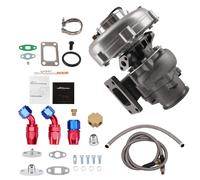 T3 Universal Turbocharger Kit + Oil Feed Drain Line Hose for 1.5-2.5L Engines