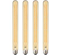 T300 Led Long Bulbs,12W Dimmable Tubular Bulb,100 Watt Equivalent,E26 Edison Style Vintage LED Filament Light Bulb,Amber Glass,2700K Warm White,11.8inch(300mm) Tall T10 Light Bulbs,4-Pack.