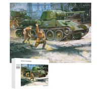 T3476 with Infantry Tank Artistic Jigsaw Puzzle for Adults, 500 PCS