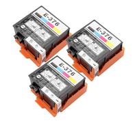 T376 E-376 T3760 Premium Compatible Inkjet Ink Cartridge T3760 T376 376 E376,Compatible For Epson PictureMate PM-525 PM525 Printer 4Color(3 Piece T376)