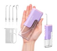 T40 Mini Water Flosser for Travel: Portable Compact Design, Cordless Oral Irrigator with 4 Modes, Removable Tank, IPX7 Waterproof for Braces, Orthodontic, Sensitive Teeth On-The-Go Use, Black