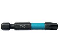 T40 x 50mm Torx Impact Black Screwdriver Bits, 10 Pack - E-12681