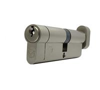 T45/50 Thumbturn Euro Cylinder with 3 Keys Anti Snap/Bump/Pick/Drill Security Features - uPVC/Composite Door Lock - Nickel Finish