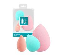 T4B ILU 3 Pcs Set of Raindrop Shaped Standard, Medium, Mini Size Makeup Sponges