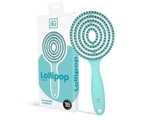 T4B ILU Lollipop Candy Professional Round Detangling Hairbrush (Ocean Blue)