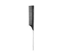 T4B Lussoni Pin Tail Comb Anti-Static and Shatterproof Carbon Handle Comb with Fine Teeth and Compartment Tooth (302)