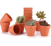 T4U 6.5CM Terracotta Plant Pots 12 Pcs, Mini Terracotta Pots with Drainage Holes, Small Clay Pots for Crafts, Small Plant Pots for Succulent Cactus Plants, DIY Mini Flower Pot, Gifts for Party Decor