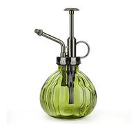 T4U Plant Mister, 200ML Vintage Glass Spray Bottle with Pressure Pump, Fine Mist Sprayer for Indoor House Plants, Small Decorative Garden Plant Gift, Watering Can Spritzer for Flower - Green