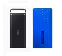 T5 EVO SSD Drives Silicone Case, Protective Cover for Samsung Mobile Hard Drive T5 EVO SSD Drives, Anti-Scratch Sleeve Soft Skin Cover Storage Case (Blue)