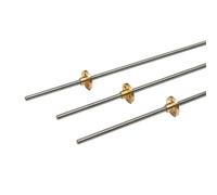 T5 Lead Screw 304 Stainless Steel Diameter 5mm Pitch 1mm with Brass Nut for 3D printer lead screws(Picth 1mm lead 1mm,150mm)