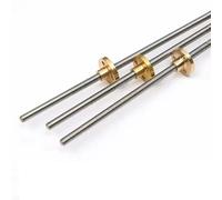 T5 Lead Screw 3D Printer, Thread 5mm Lead 1/2/4mm 150/200/300/500/550/600/800/1000mm Stainless Steel Trapezoidal Rod with Brass Nut, 1pcs(Pitch 1mm Lead 4mm,1000mm)