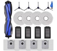 T50 Accessories Replacement Compatible with Ecovacs Deebot T50 Omni/T50 Pro Omni Robot Vacuum Cleaner, 1 Main Brush, 4 Filters, 4 Side Brushes, 4 Mop Wipes, 4 Dust Bags - Not for T50 Max