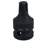 T55 1/2in Drive Male Torx Star Impacted Impact Shallow Stubby Socket