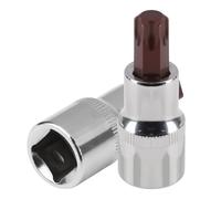 T55 Torx Bit Socket Set - 2PC 60mm 1/2 Drive T55 Star Bit, Extra Long Driver, Heavy-Duty S2 Alloy Steel, for Ratchet Wrench, Auto Repair and DIY