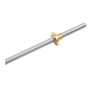 T6 Screw 304 Stainless Steel Trapezoidal Threaded Rod 6mm Pitch with Brass Nut for Printer(350mm)