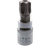 T60 3/8" Drive Tamper Proof Torx Star Bit 48mm Tamper Torx Chrome Vanadium Steel