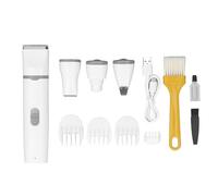 T65 Electric Pet Hair Clipper, Low Noise Rechargeable Pet Grooming Kit, Multifunctional Trimmer for Body Face Nails Eyes Ears with 3 Trimming Heads 4 Head Guards, ABS Ma