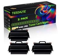 T650A21E Compatible for Lexmark Toner Cartridges with Chip T650dn T650dtn T650n T654dn T652dn T652dtn T652n T654dtn Printers (3 Pack Black)
