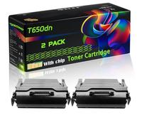 T650dn Compatible for Lexmark Toner Cartridge with Chip T650dn T650dtn T650n T652dn T652dtn T652n T654dn T654dtn Printers (2-Pack Black)