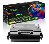 T650dn Compatible for Lexmark Toner Cartridge with Chip T650dn T650dtn T650n T652dn T652dtn T652n T654dn T654dtn Printers (1 Pack Black)