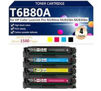 T6B80A Compatible Replacement Toner Cartridge for HP Color LaserJet Pro M280nw M281fdn M281fdw Printer, High Yield 1500 Pages,BCMY-1 pack