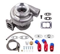 T70 universal Turbocharger T3 Flange w/ Oil Fuel feed return lines kit 600BHP