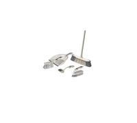 T769002MSH 5-in-1 Cleaning Set with Dust Pan and Brush/Kitchen Broom/Dish Brush/Scrub Brush, Latte & Grey