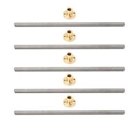 T8 Lead Screw Linear Motion Threaded Rod, 5 Pcs Stainless Steel Lead Screw with Brass Nut, 2mm Pitch 8mm Lead 200mm Length, Smooth Surface for 3D Printer Engraving Machine XYZ Modu