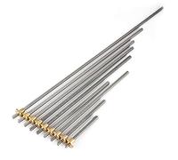 T8 Screw Rod, 8mm Trapezoidal Stainless Steel Threaded Rod Lead Screw and Brass Nut for 3D Printer(300mm)