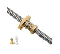 T8 SS Lead Screw with Anti Backlash Spring Loaded Nut Elimination Gap Brass Trimming Nut for Thread 8mm Tr8 Trapezoidal 3D(T8 Lead 1mm,100mm)