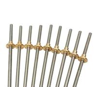 T8 Stainless Steel 3 D Printer Trapezoidal Screw Copper Nut 2mm Pitch 8mm Lead 80-500mm(120mm)