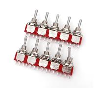 T8014B Standard Lever 3Pin One Side Momentary ON-OFF-MOM SPDT Mini Toggle Switch 10Pcs