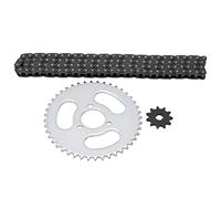 T8F High Power Gear Chain Set for Modified Karts ATV and Mini Motorcycles Steel Material and Long Life Replacement Front and Rear Sprocket Chain, #111