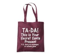Ta-Da This Your Secret Santa Tote Shopping Bag 10 Litres Capacity 42 x 38cm