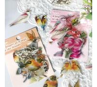 Ta Merry Bird Stickers 60pcs Scrapbooking Stickers Accessories Journal Supplies Stickers Aesthetics Junk Journal Supplies for Scrapbooking Card Making(Bird Stickers 2)