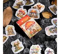 Ta Merry Kawaii Scrapbook Accessories Scrapbooking Supplies,46Pcs Laptop Cute Mushroom Stickers Aesthetic for Adults,Journaling Supplies Aesthetic Stickers for Scrapbooking,Card Making(Mushroom House)