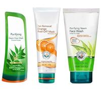 Ta.n Removal Orange Peel-Off Mask, 100G & Purifying Neem Face Wash, 300Ml & Herbals Purifying Neem Face Wash, 150Ml