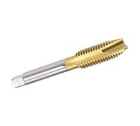 TA-VIGOR 1/2-13 UNC Spiral Point Plug Thread Tap, 3 Flutes Ground Threads with H2 Tolerance, HSS Titanium Coated Thread Milling Tap (Round Shank with Square End)