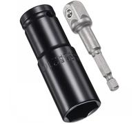 TA-VIGOR 1/2" Drive Socket Accessory Set, 21mm 6-Point Deep Impact Sockets 3" Length and 1/2" to 1/4" Hex Shank Adapters, Heat-Treated CR-V Steel Socket Adapter Accessory Set Kit for Hex Bolts Nuts