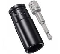 TA-VIGOR 1/2" Drive Socket Accessory Set, 24mm 6-Point Deep Impact Sockets 3" Length and 1/2" to 1/4" Hex Shank Adapters, Heat-Treated CR-V Steel Socket Adapter Accessory Set Kit for Hex Bolts Nuts