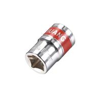 TA-VIGOR 1/2-Inch Drive by 17mm Shallow Socket with Red Band, Cr-V Drive Socket, 6-Point, Metric for Auto Repairing and Household
