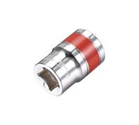TA-VIGOR 1/2-Inch Drive by 19mm Shallow Socket with Red Band, Cr-V Drive Socket, 6-Point, Metric for Auto Repairing and Household