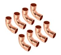 TA-VIGOR 1/4 Inch ID Elbow Copper Fitting, 90 Degree Pure Copper Pipe Connectors for HVAC, Plumbing, Home Renovation, Commercial Use, Sweat Soldering - 8PCS