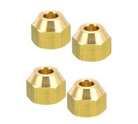 TA-VIGOR 1/4 SAE Thread Brass Flare Nut, 4PCS 45° Flared Tube Fitting Nut Hydraulic Pipe Fitting for Fuel, Oil, Gas, and air line