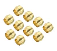 TA-VIGOR 1/4" Tube OD Compression Sleeves Ferrules, 50PCS Brass Ferrule Fitting Brass Compression Fitting, Olives Assortment Kit for Oil Water Air Pipe