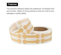 TA-VIGOR 1 Roll Blank Tamper Evident Labels 0.43x 1.65 Inch, Dumbbell Shape Adhesive Sealing Stickers, Waterproof Tamper Proof Seal Stickers for Coffee Cups - Brown 500 Count/Roll