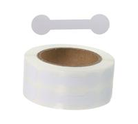 TA-VIGOR 1 Roll Blank Tamper Evident Labels 0.43x 1.65 Inch, Dumbbell Shape Adhesive Sealing Stickers, Waterproof Tamper Proof Seal Stickers for Coffee Cups - White 500 Count/Roll